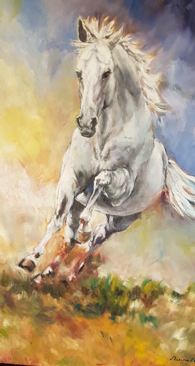 Proud Partner of Man- Oil painting on stretched canva